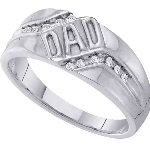 10k Mens Diamond Dad Father Band Ring 1/8 Cttw - Picture 1 of 1
